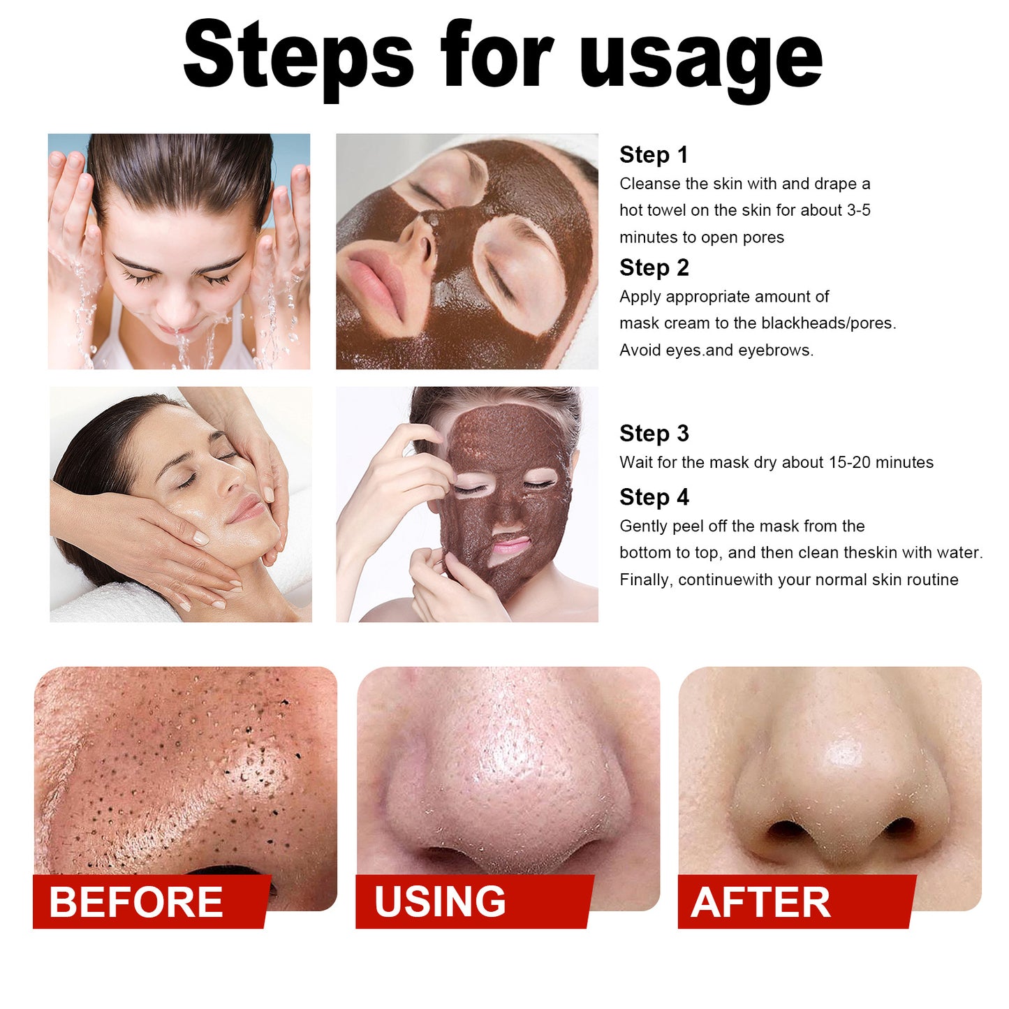 Pore Acne Cleanser Cleansing Pores Shrink Hydrating Moisturizing Cleansing Skin Rejuvenation Mask