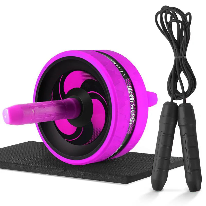 Roller&Jump Rope No Noise Abdominal Wheel Ab Roller with Mat