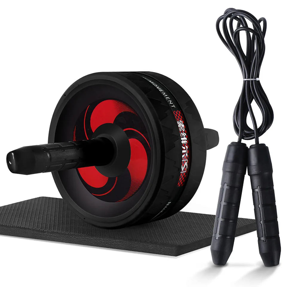 Roller&Jump Rope No Noise Abdominal Wheel Ab Roller with Mat