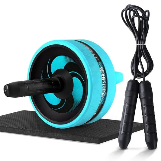 Roller&Jump Rope No Noise Abdominal Wheel Ab Roller with Mat